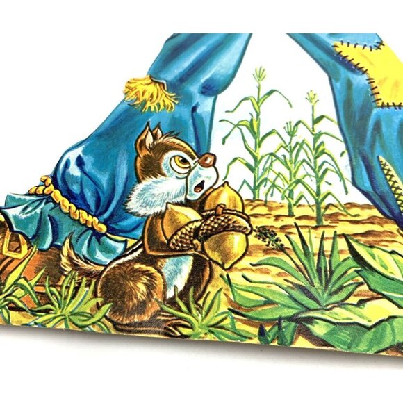 Halloween Scarecrow Paper Die Cut Flat Decoration 16" FLAW Vintage - Picture 3 of 7